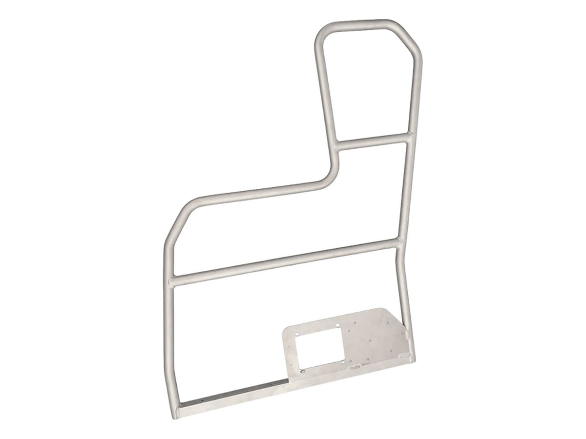 Welded aluminium car door frame made from bent tube and formed plate