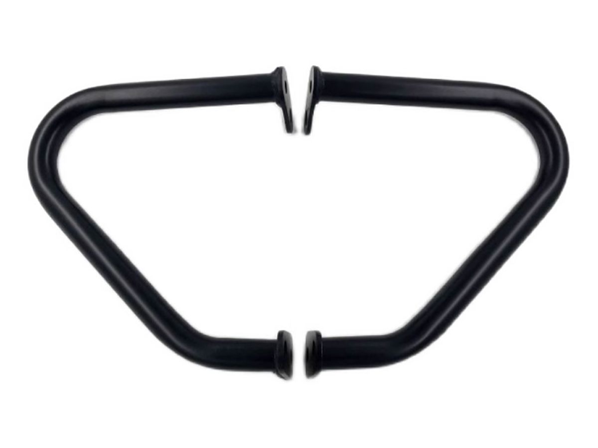 Black powder coated crash bar loop with bracket ends