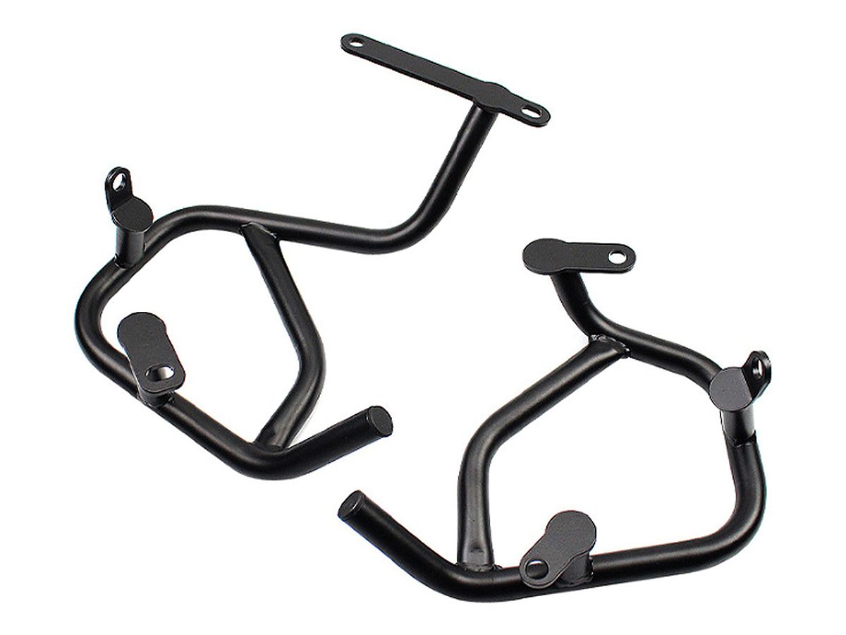 Two bent tube crash bars with welded mounting tabs