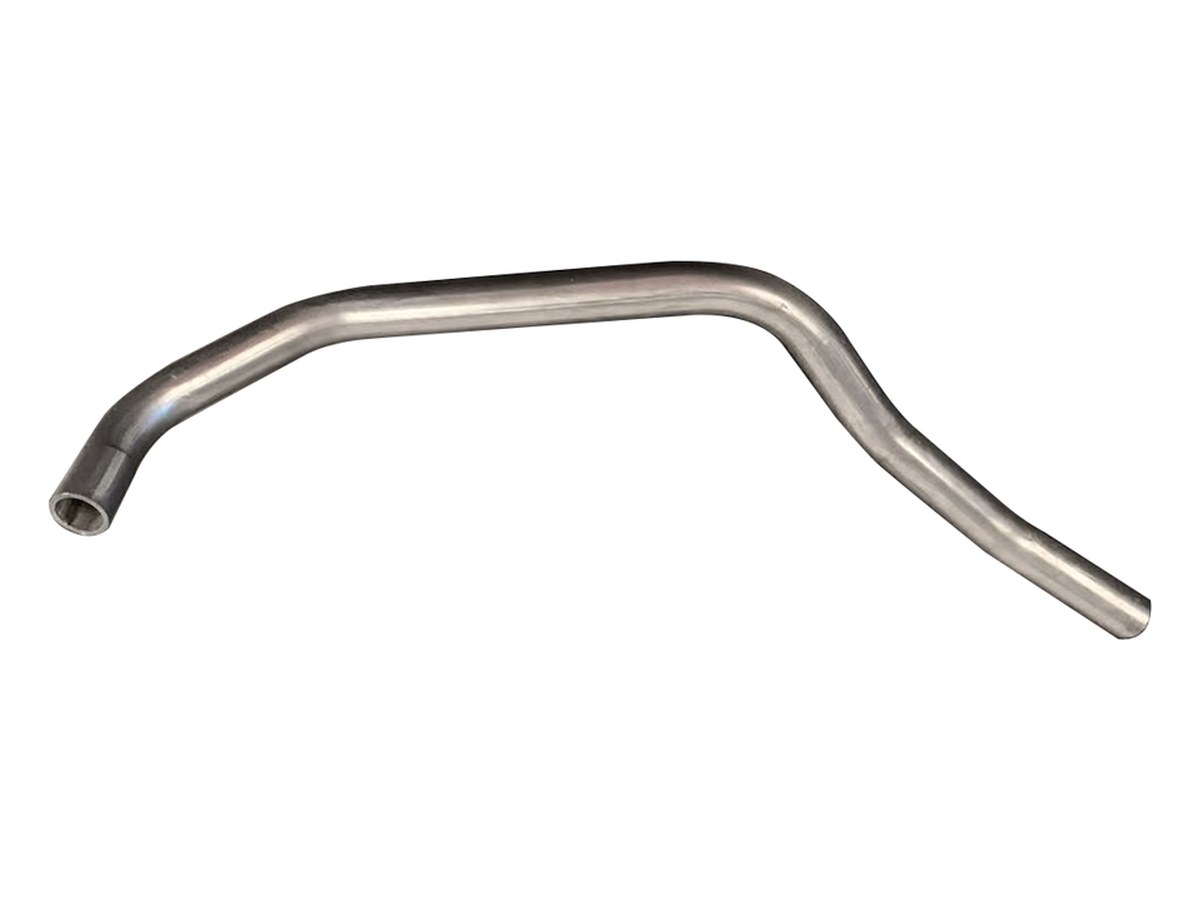 Single long tube formed with several consecutive bends in one plane, ends cut square and wall thickness visible