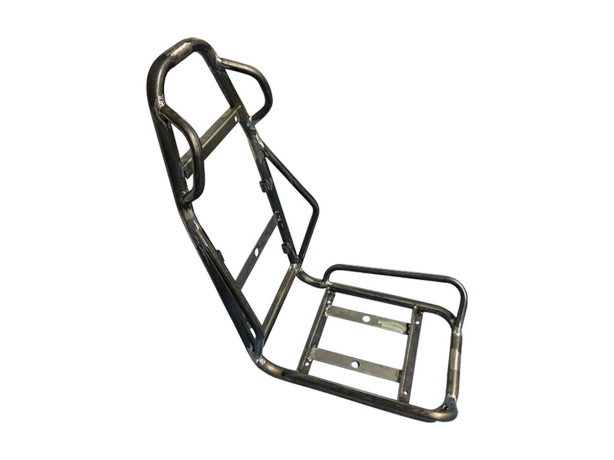 Bent and welded tubular seat frame before painting