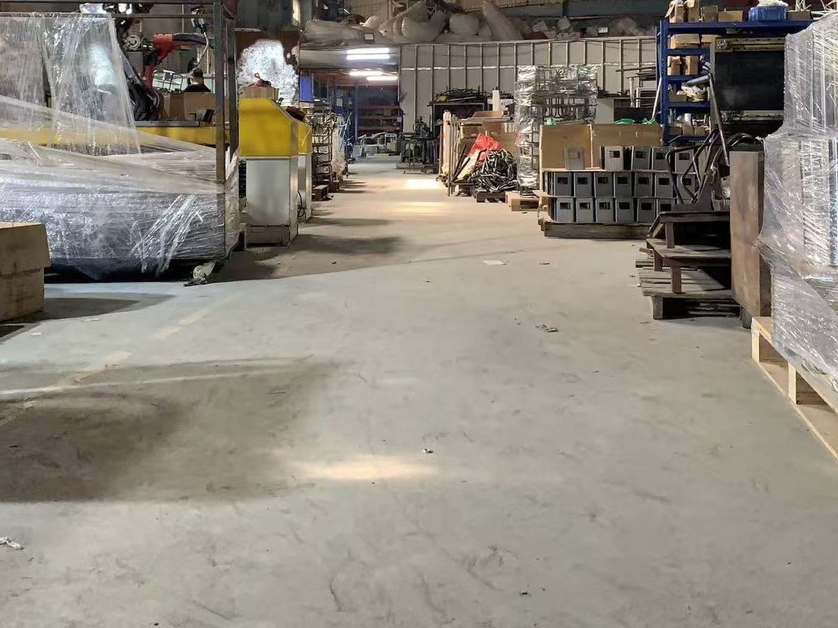 Wide view down the workshop aisle